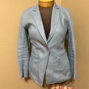 LAFAYETTE 148 new york Women 4!Blazer Blue 100% Linen Career Office Party